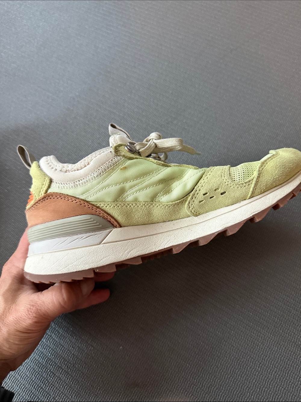 Merrell Light Green Suede & Mesh Trail Sneaker